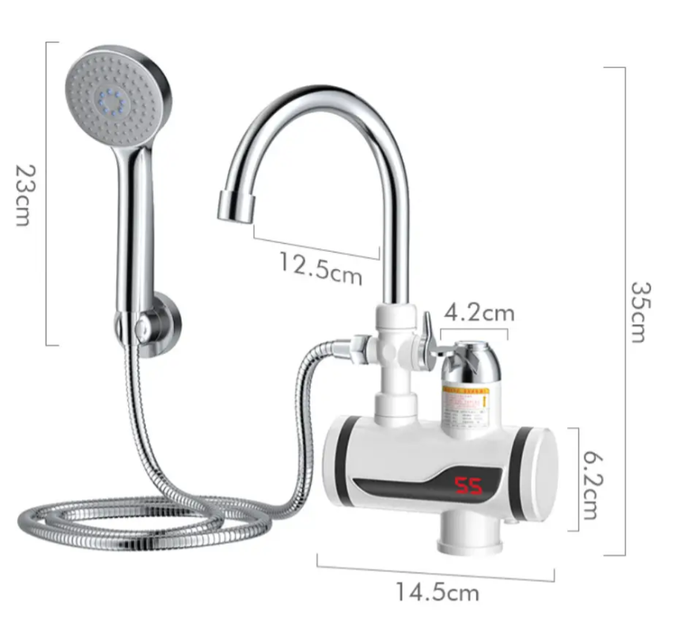 Кран-водонагреватель с душем нижнее подключение Instant electric heating water Faucet FT-001 - изображение 4