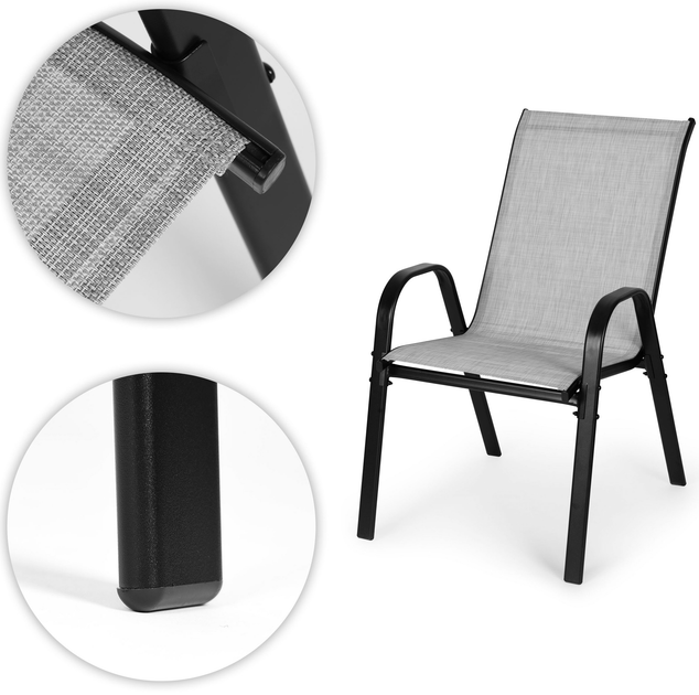 Zestaw krzeseł ogrodowych ModernHome by Multistore SC-092KD Light Grey 2 szt (5905817001088) - obraz 6