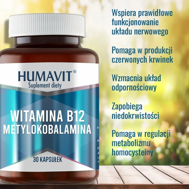 Дієтична добавка Humavit Вітамін В12 Метилкобаламін 30 капсул (5903129300820) - зображення 3