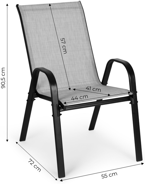 Zestaw krzeseł ogrodowych ModernHome by Multistore SC-092KD Light Gray 4 szt (5905817004881) - obraz 7