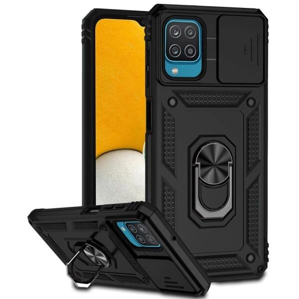 Чехол с защитой камеры Deexe Armor Shield для Samsung Galaxy A12 (A125) / A12 Nacho (A127) - Black - Фото 1 Чехол с защитой камеры Deexe Armor Shield для Samsung Galaxy A12 (A125) / A12 Nacho (A127) - Black - изображение 1