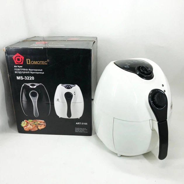 Аэрофритница Мультипечь Аэрогриль Domotec MS-3220 1300W 4,5 л Безмасляная с Таймером. Цвет: белый - Фото 9 Аэрофритница Мультипечь Аэрогриль Domotec MS-3220 1300W 4,5 л Безмасляная с Таймером. Цвет: белый - изображение 9