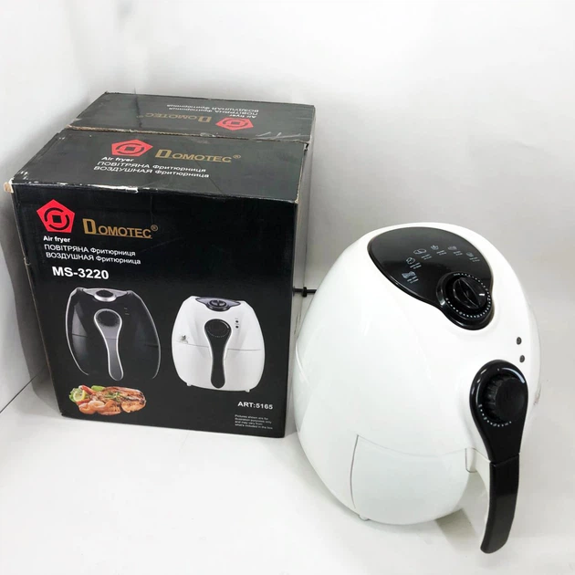 Аэрофритница Мультипечь Аэрогриль Domotec MS-3220 1300W 4,5 л Безмасляная с Таймером. Цвет: белый - Фото 10 Аэрофритница Мультипечь Аэрогриль Domotec MS-3220 1300W 4,5 л Безмасляная с Таймером. Цвет: белый - изображение 10