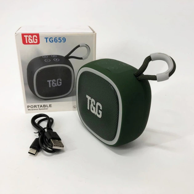 Портативная Bluetooth колонка TG659 с ремешком, Беспроводная колонка портативная мощная. Цвет: зеленый - изображение 8