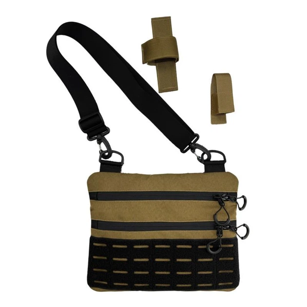 Тактична сумка через плече чоловіча RoKit M Койот + чорний з MOLLE та Velcro — міська EDC сумка - зображення 9