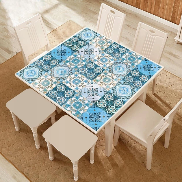 Самоклеюча ПВХ плитка Patchwork 20x20 см, 10 шт, водостійкі панелі для стін і підлоги (0,4 м²) візерунок № 4 - зображення 2