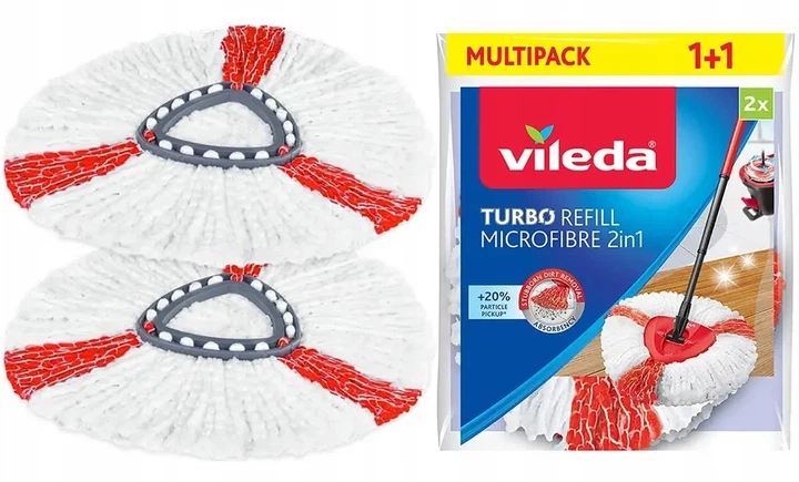 Насадка для швабри Vileda Turbo 2 шт. - Фото 2 Насадка для швабри Vileda Turbo 2 шт. - зображення 2