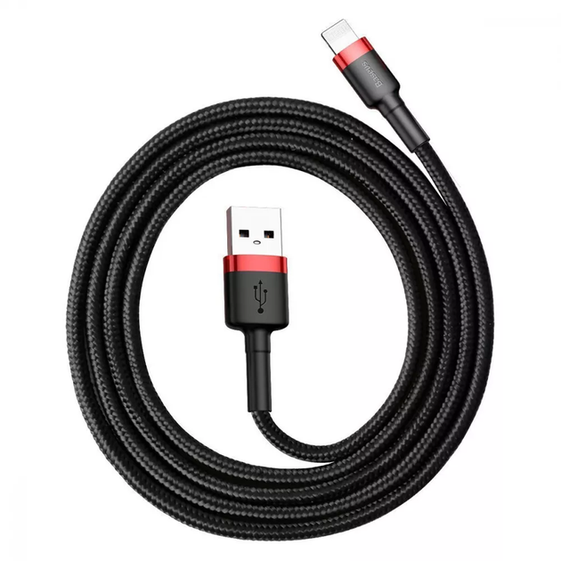 Кабель Baseus Cafule Lightning 2.4A 1m золото-чорний CALKLF-BV1 - Фото 3 Кабель Baseus Cafule Lightning 2.4A 1m золото-чорний CALKLF-BV1 - зображення 3