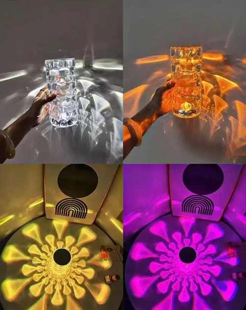 Светильник настольный ночник Алмаз RGB 16 цветов с пультом ДУ аккумуляторный 1500 мАч для создания атмосферы и декора интерьера - изображение 5