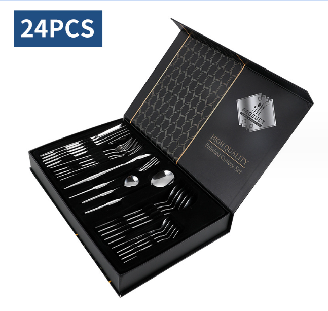 Набір столових приборів Modern glossy silver на 6 персон 24 предмети - Фото 2 Набір столових приборів Modern glossy silver на 6 персон 24 предмети - зображення 2