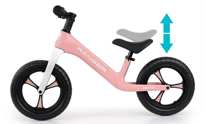 Rowerek biegowy Milly Mally Ranger Pink 12" (5901761128383) - obraz 4