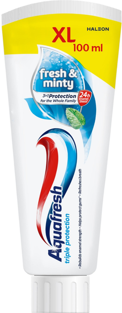 Зубная паста Aquafresh Освежающе-мятная, семейная 100 мл (5901208700257 ...