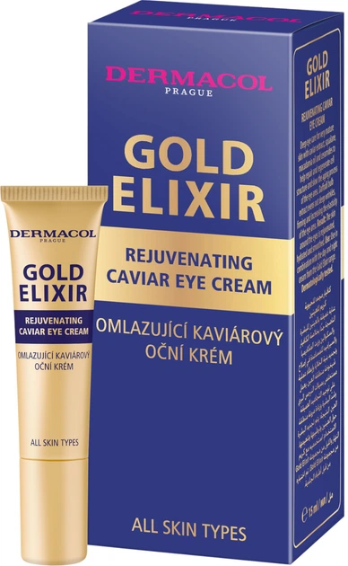 Омолаживающий крем для кожи вокруг глаз Dermacol Gold Elixir Rejuvenating Caviar Eye Care с экстрактом икры 15 мл (8595003135535) - Фото 1 Омолаживающий крем для кожи вокруг глаз Dermacol Gold Elixir Rejuvenating Caviar Eye Care с экстрактом икры 15 мл (8595003135535) - изображение 1