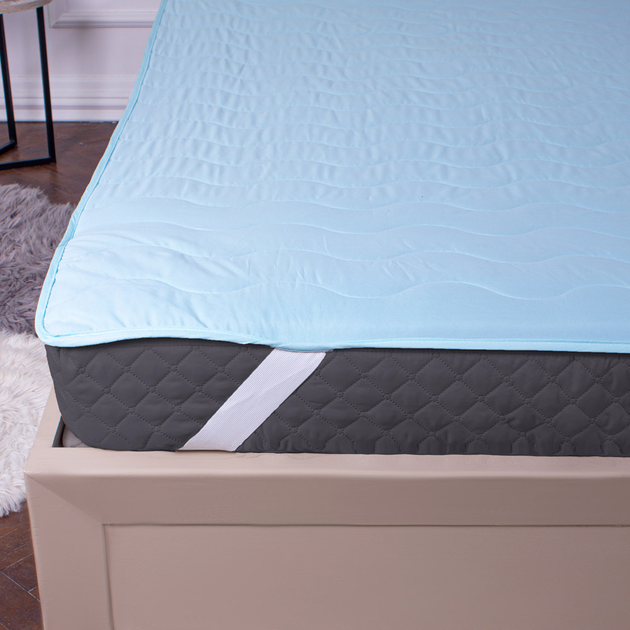 Наматрацник MirSon Eco Light №1725 Silk Air-line на резинці по кутках Blue 60x120 см від Rozetka на платформі USKIDKA Акція на Наматрацник MirSon Eco Light №1725 Silk Air-line на резинці по кутках Blue 60x120 см від Rozetka