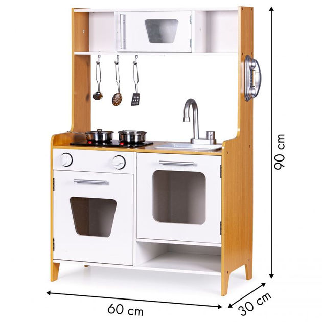 Drewniana kuchnia dla dzieci EcoToys ze światłem i dźwiękiem PLK534 (5903089066170) - obraz 6