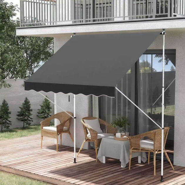 Markiza przeciwsłoneczna balkonowa MultiGarden 200 x 120 cm Szara (5905817002467) - obraz 12