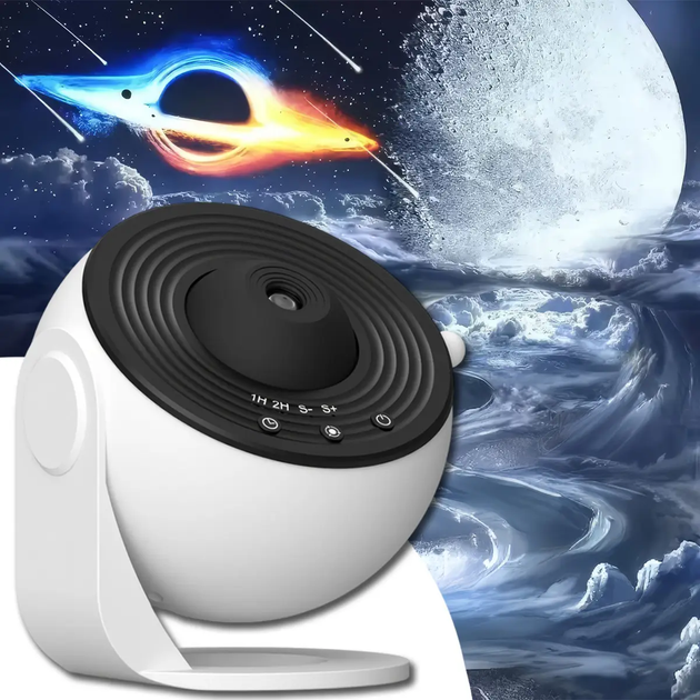 Ночник проектор звездного неба галактика Galaxy 19 сменных картриджей, домашний планетарий белый - изображение 4
