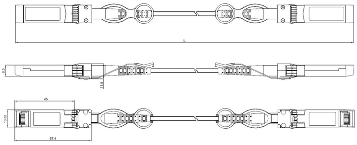 Кабель RayBridge SFP28 10/25G Active Optical Cable(AOC) SFP28+AOC-7M - зображення 2