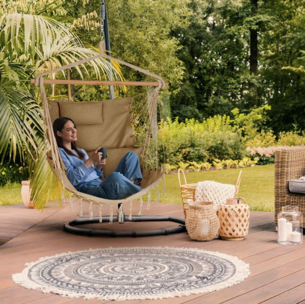 Бразильское кресло - гамак Outtec Boho Sois XXL бежевый - Фото 3 Бразильское кресло - гамак Outtec Boho Sois XXL бежевый - изображение 3