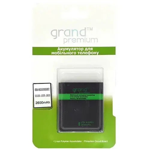 Акумулятор GRAND Premium Samsung G530/J500/J320 EB-BG530BBC - Фото 1 Акумулятор GRAND Premium Samsung G530/J500/J320 EB-BG530BBC - зображення 1