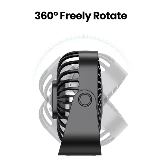 Портативный USB мини-вентилятор Topk с вращением на 360° Розовый - изображение 2
