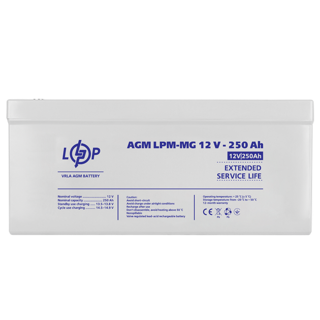 Акумулятор мультигелевий LogicPower LPM-MG 12V - 250 Ah - изображение 3