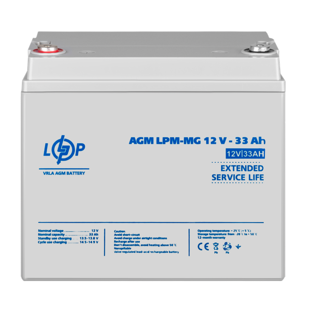Акумулятор мультигелевий LogicPower LPM-MG 12V - 33 Ah - изображение 2