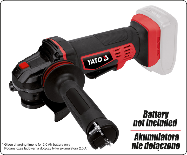 Кутова акумуляторна шліфмашина YATO YT-82827 (5906083025228) - зображення 3