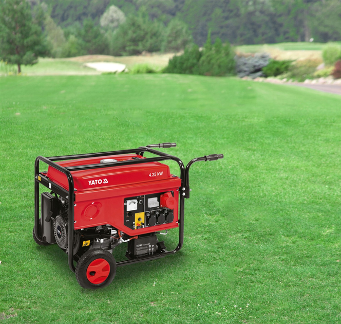 Generator benzynowy YATO 4.25/5.5 kW 230/380 V 1-3 fazy 25 l (1.1 l oleju) z blokiem przepięciowym AVR (YT-85460)   - obraz 5