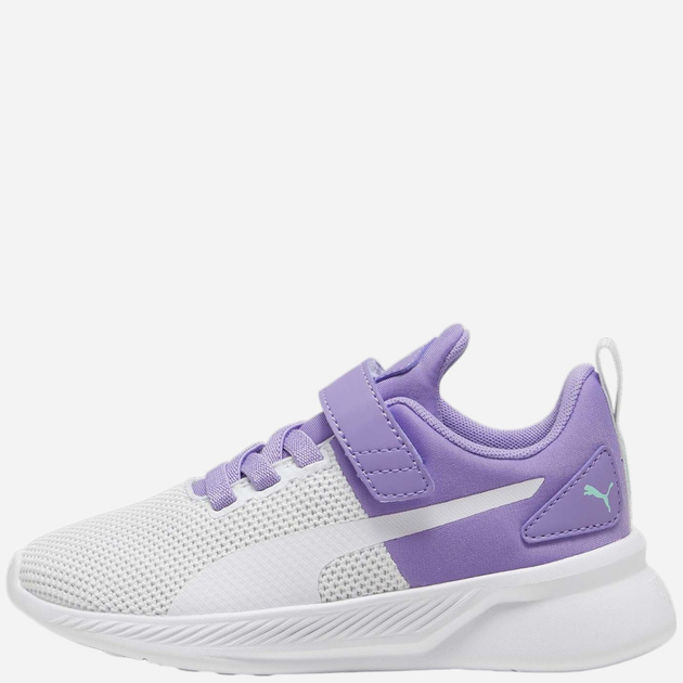 Buty sportowe dziecięce dla dziewczynki na rzepy Puma Flyer Runner V Ps 192929-50 32 (13UK) Białe/Fioletowe - obraz 3