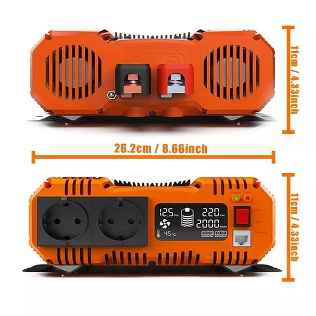 Інвертор FCHAO KSC-3000W 24V на 230V 3000/6000W, Чистий синус, Перетворювач напруги - зображення 4