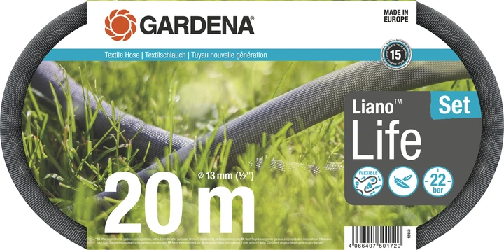Текстильный шланг Gardena Liano Life Set 13 мм (1/2") 20 м (18450-20.000.00) - изображение 9