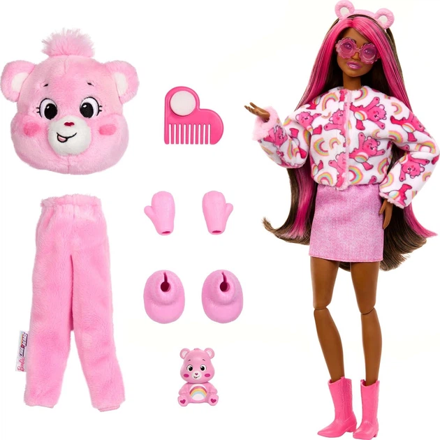 Кукла Barbie Cutie Reveal Doll in Cheer Bear Costume - Барби в плюшевом костюме веселого медвежонка (JCN95) - Игровой набор Mattel - Фото 2 Кукла Barbie Cutie Reveal Doll in Cheer Bear Costume - Барби в плюшевом костюме веселого медвежонка (JCN95) - Игровой набор Mattel - изображение 2