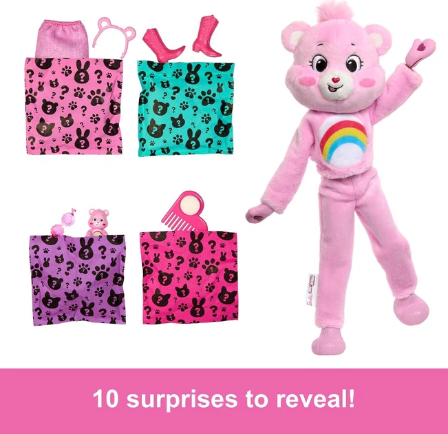 Кукла Barbie Cutie Reveal Doll in Cheer Bear Costume - Барби в плюшевом костюме веселого медвежонка (JCN95) - Игровой набор Mattel - Фото 5 Кукла Barbie Cutie Reveal Doll in Cheer Bear Costume - Барби в плюшевом костюме веселого медвежонка (JCN95) - Игровой набор Mattel - изображение 5