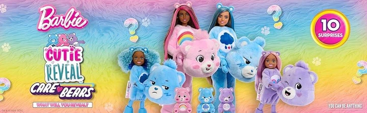 Кукла Barbie Cutie Reveal Doll in Cheer Bear Costume - Барби в плюшевом костюме веселого медвежонка (JCN95) - Игровой набор Mattel - Фото 12 Кукла Barbie Cutie Reveal Doll in Cheer Bear Costume - Барби в плюшевом костюме веселого медвежонка (JCN95) - Игровой набор Mattel - изображение 12
