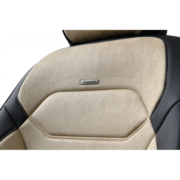 Накидки на сиденья авто 5D ELEGANT VERONA 700 144 бежевые (алькантара + эко-кожа) ПОЛЬША - изображение 3