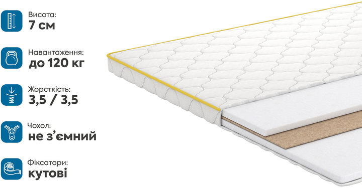 Ортопедичний матрац Matro (MatroLuxe) Aura kokos 90х190 см (0024214498) - зображення 4