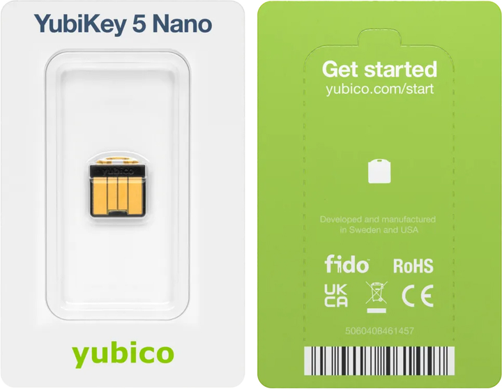 Klucz bezpieczeństwa Yubico YubiKey 5 Nano USB-A Black (5060408461457) - obraz 6