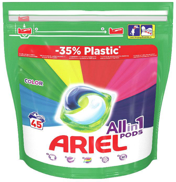 Капсули для прання кольорових речей Ariel All in 1 Pods 45 шт (8006540226049) - зображення 1