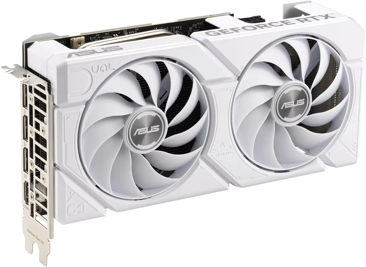 Відеокарта ASUS PCI-Ex GeForce RTX 4060 Ti Dual EVO White OC Edition 8GB GDDR6 (128bit) (2595/18000) (1 x HDMI, 3 x DisplayPort) (DUAL-RTX4060TI-O8G-EVO-WHITE) - Фото 3 Відеокарта ASUS PCI-Ex GeForce RTX 4060 Ti Dual EVO White OC Edition 8GB GDDR6 (128bit) (2595/18000) (1 x HDMI, 3 x DisplayPort) (DUAL-RTX4060TI-O8G-EVO-WHITE) - зображення 3