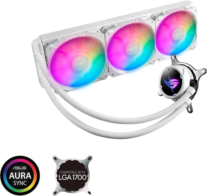 Система водяного охлаждения ASUS ROG Strix LC II 360 ARGB White Edition (90RC00F2-M0UAY0) - изображение 2