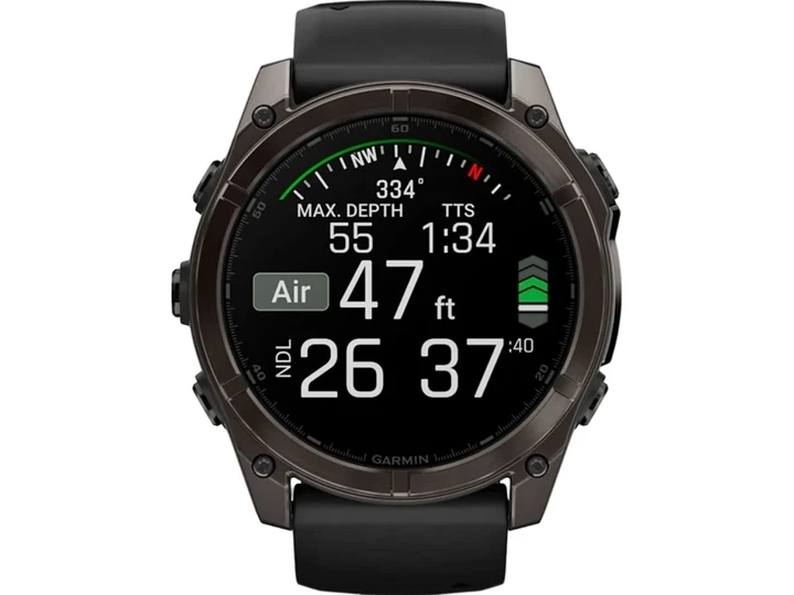 Спортивні годинники Garmin Fenix 8 51mm AMOLED Sapphire Carbon Gray DLC Titanium w. Black/Pebble Gray S. Band (010-02905-20/21) - зображення 5