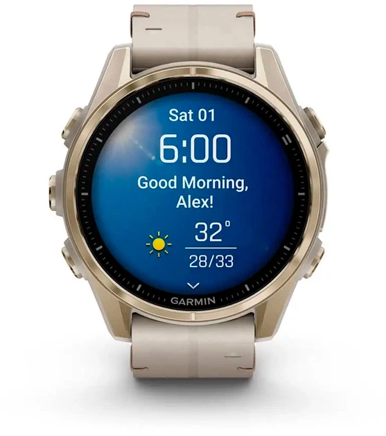Смарт-часы Garmin fenix 8 43mm AMOLED Sapphire Soft Gold with Limestone Leather Band (010-02903-40) - Фото 3 Смарт-часы Garmin fenix 8 43mm AMOLED Sapphire Soft Gold with Limestone Leather Band (010-02903-40) - изображение 3