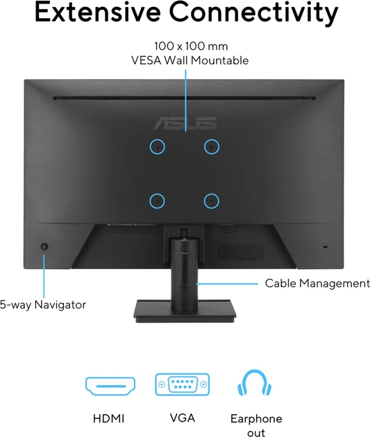Монітор 27" ASUS VA279HG (90LM04J1-B02371) - зображення 7
