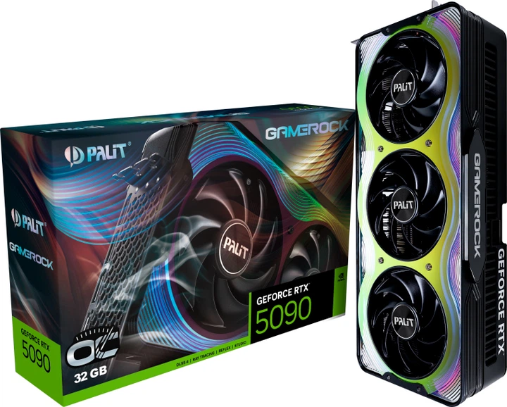Видеокарта Palit GF RTX 5090 32GB GDDR7 GameRock OC (NE75090S19R5