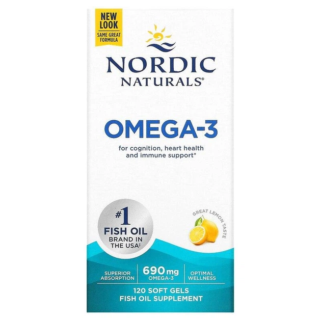 Омега риб'ячий жир Nordic Naturals Omega-3 690 мг 120 капсул Лимон в упаковці (ARE-573739) - зображення 2