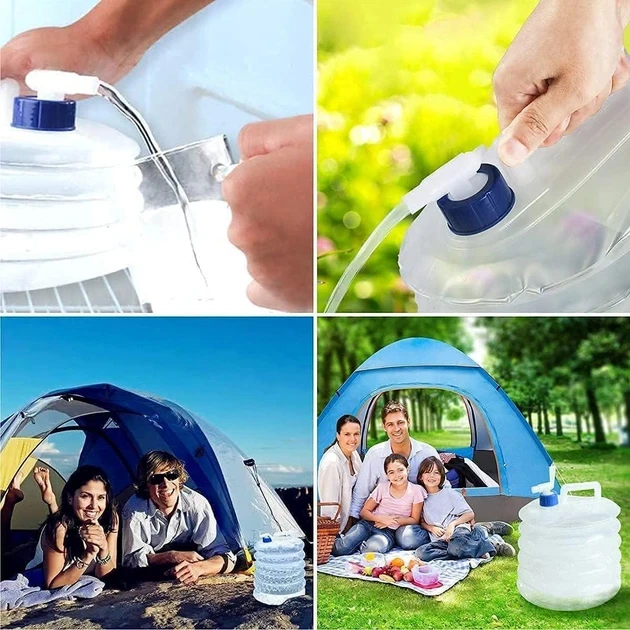 Складная канистра для воды RIAS R-518 с краном 10L White (3_06222) - Фото 3 Складная канистра для воды RIAS R-518 с краном 10L White (3_06222) - изображение 3