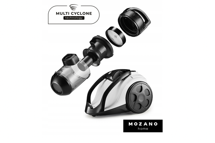 Пилосос Mozano Smart Cyclonic 4000Вт Білий AGD/ODK/B/02#BIAL+ 7 насадок + чохол для зберігання - Фото 5 Пилосос Mozano Smart Cyclonic 4000Вт Білий AGD/ODK/B/02#BIAL+ 7 насадок + чохол для зберігання - зображення 5