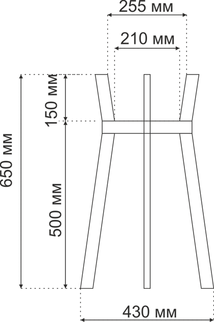 Підставка для вазонів WoodDecor косонога середня бук 210x650x430 мм Чорна - Фото 3 Підставка для вазонів WoodDecor косонога середня бук 210x650x430 мм Чорна - зображення 3