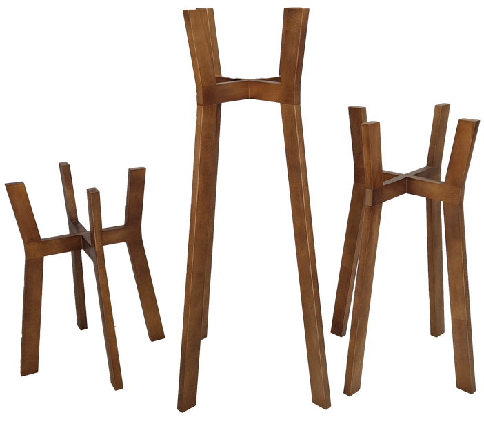 Подставка для вазонов WoodDecor косоногая средняя бук 210x650x430 мм Коричневый - изображение 4